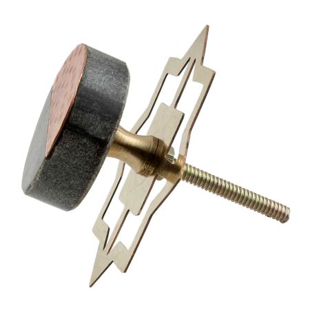 Grey Stone Copper Round Dresser Knobs